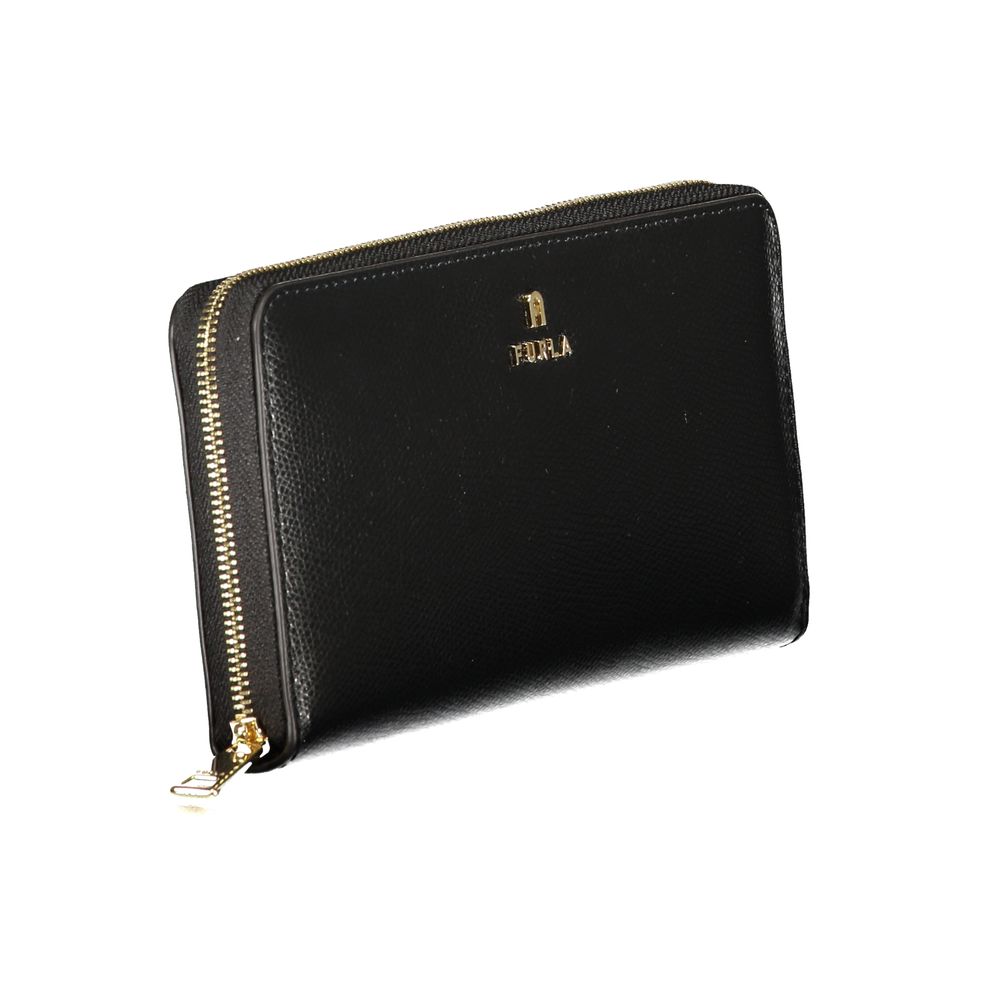Furla Nero Leather Women Wallet - Camelia XL Zip Around