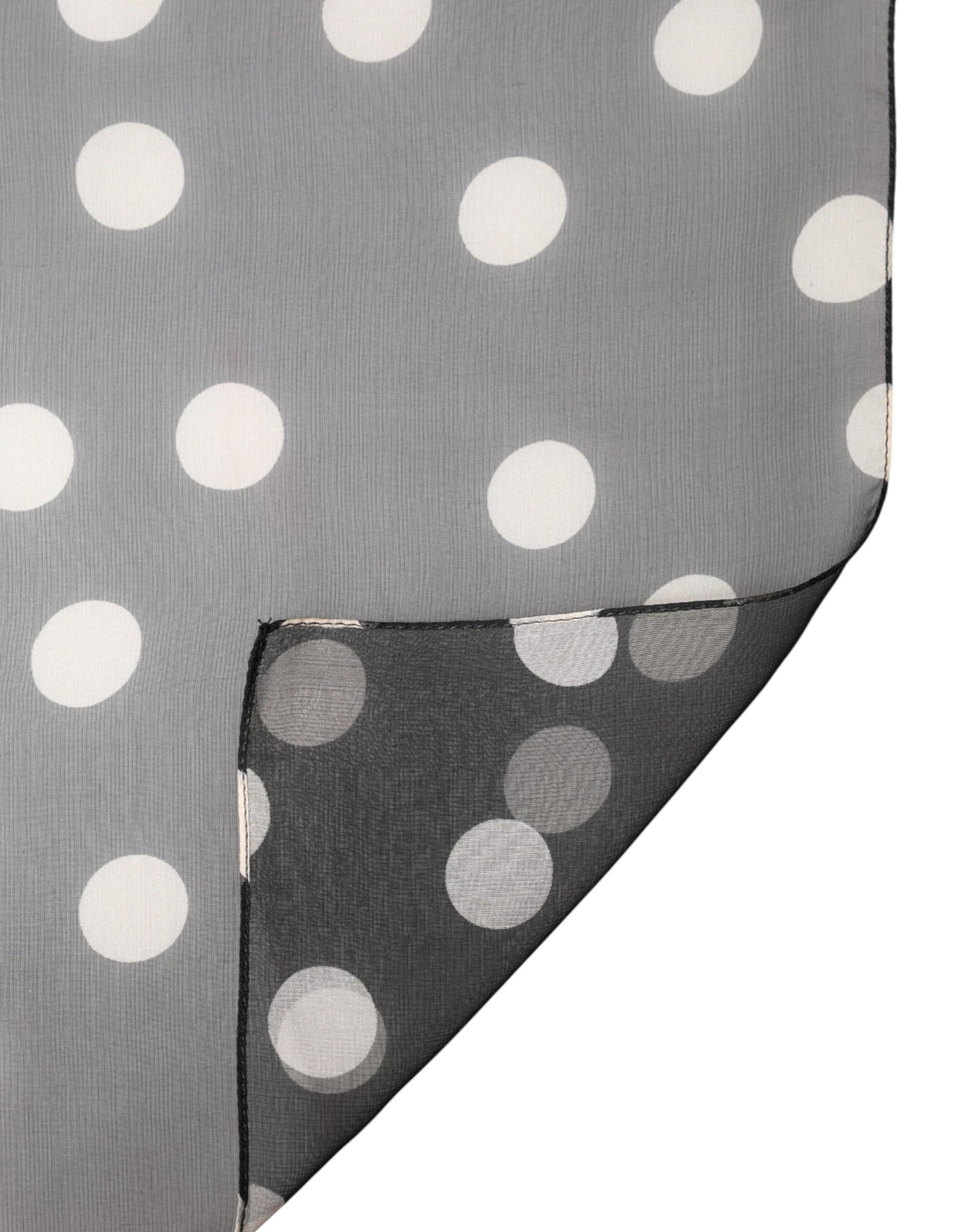 Dolce & Gabbana Black Polka Dot Silk Neck Wrap Shawl