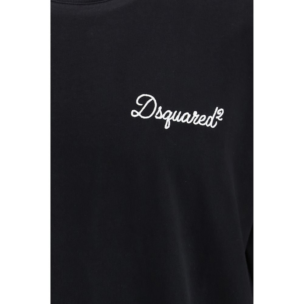 Dsquared2 Black Cotton T-Shirt - Signature Style for Bold Individuals