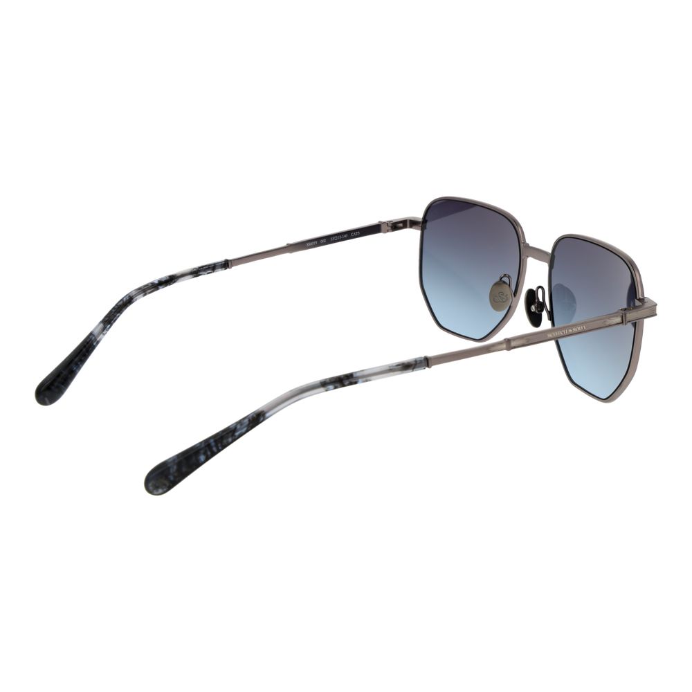 Scotch & Soda Men’s Sunglasses – Black Metal Frame, Blue Lenses
