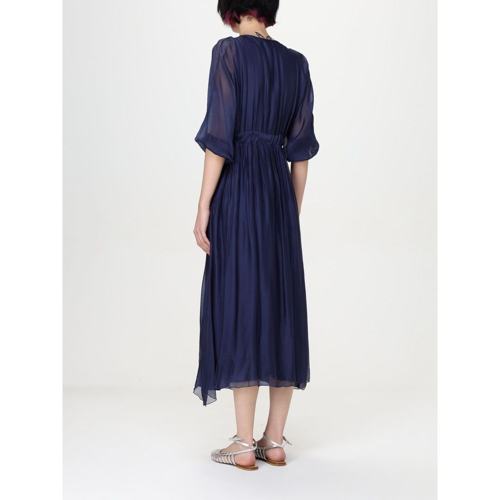 Kaos Bicolor Silk Casual Dress - Elegant Midi Style