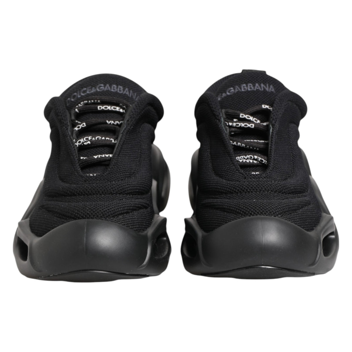 Dolce & Gabbana Black Slip On Low Top Wave Sneakers