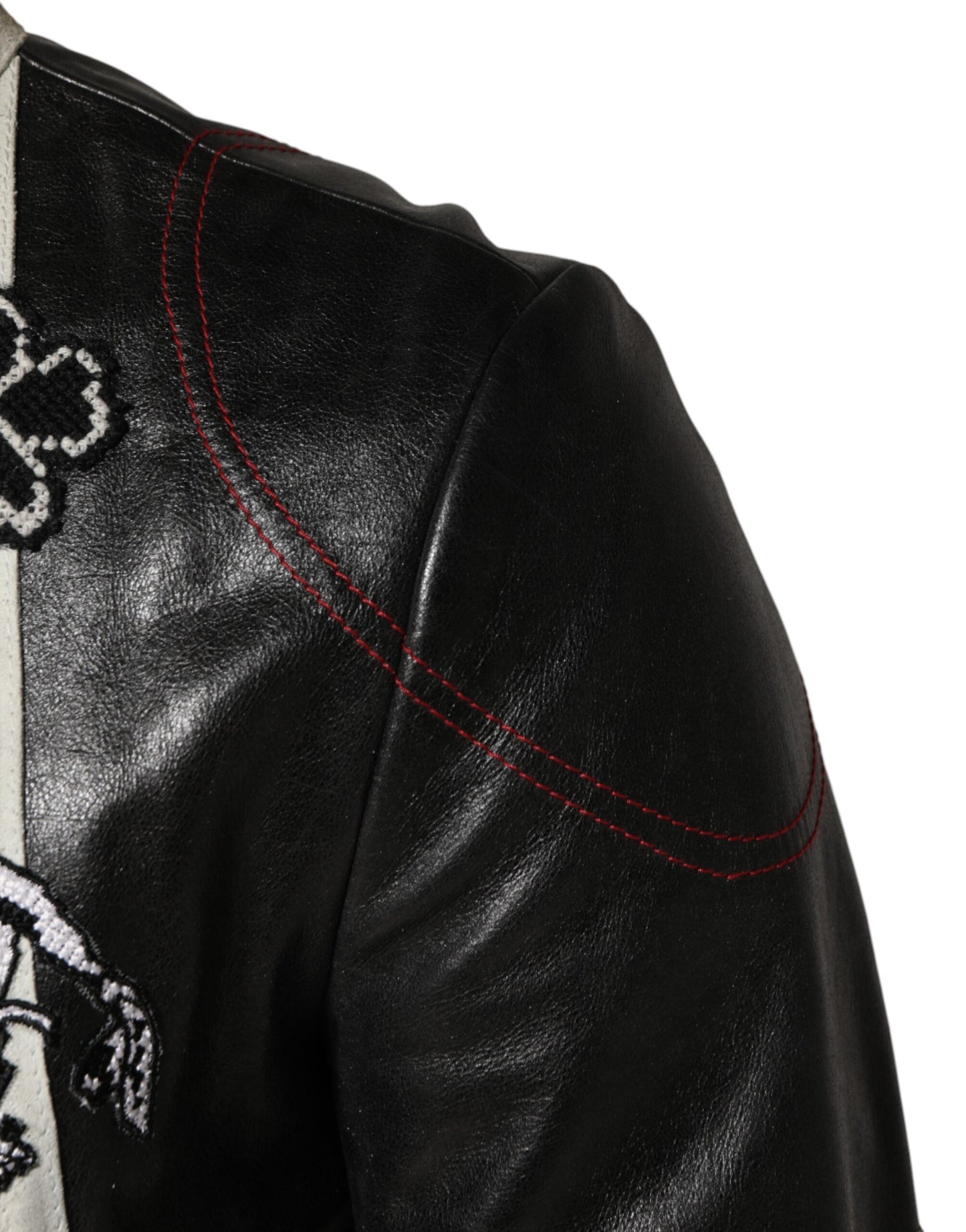 Dolce & Gabbana Black/Red/White Guns n' Roses Full Zip Men Biker Jacket