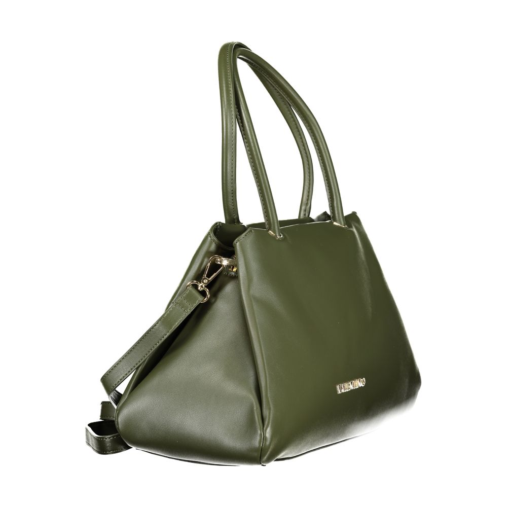 Mario Valentino Verde Leather-Finish Handbag with Dual Handles
