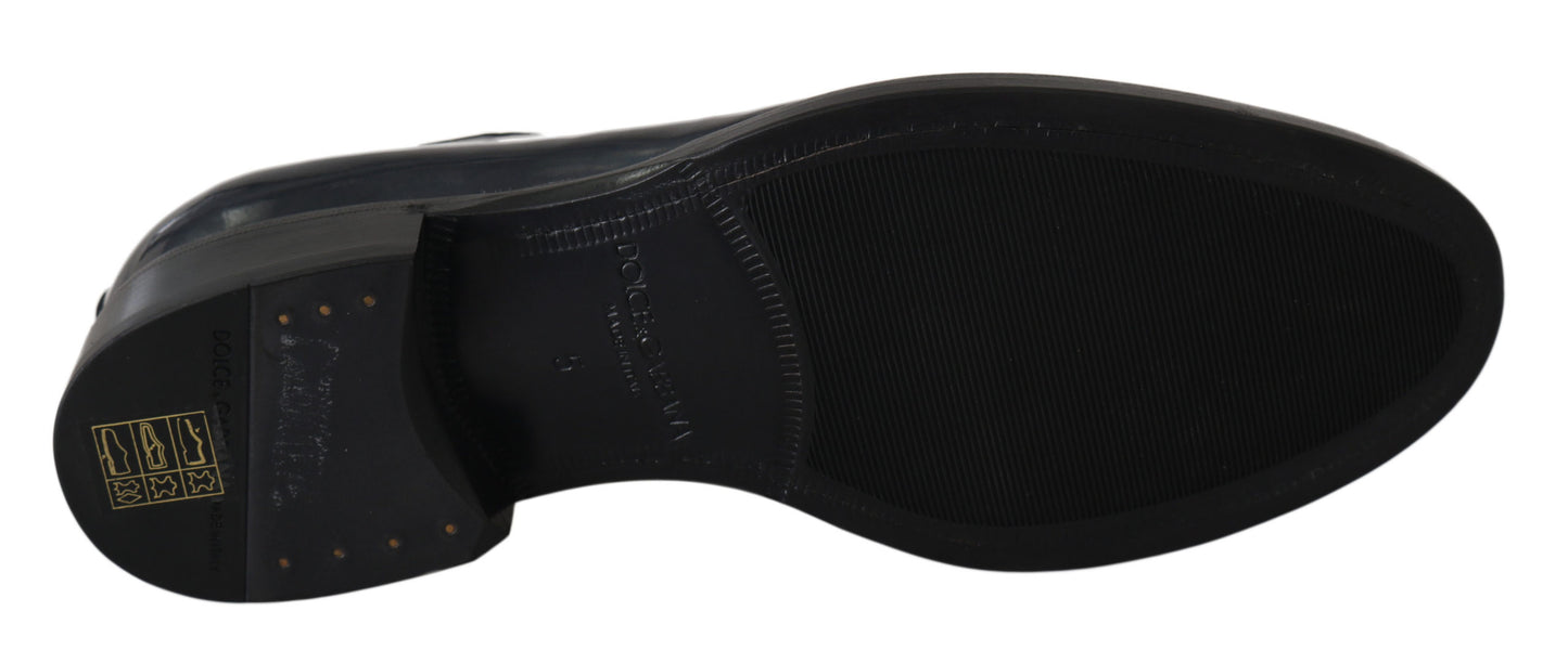 - Elegant Blue Leather Derby Dress Shoes