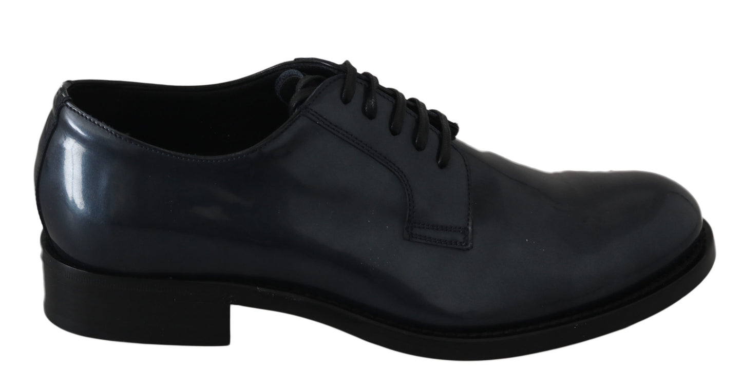 - Elegant Blue Leather Derby Dress Shoes