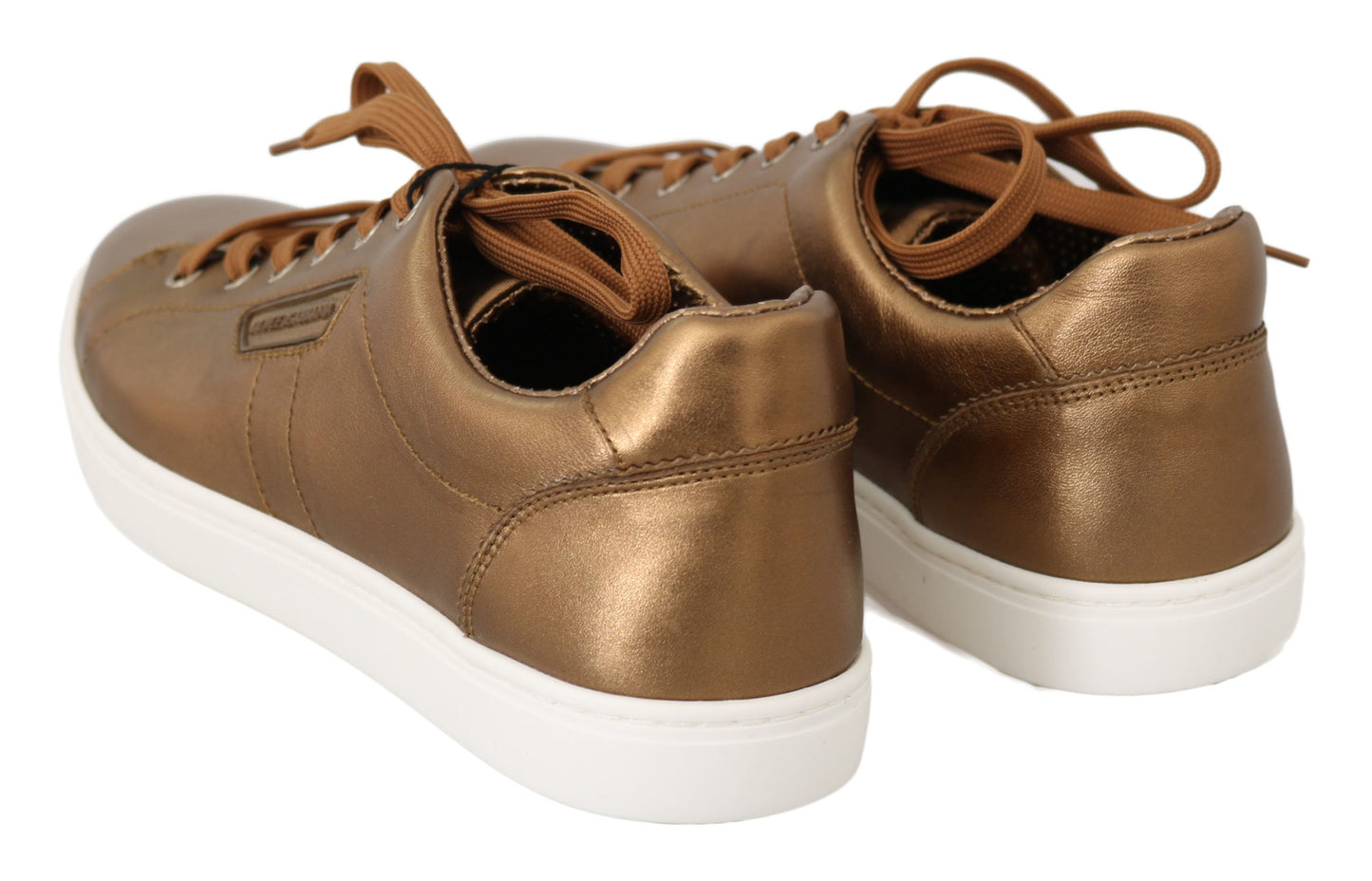  - Golden Metallic Leather Sneakers