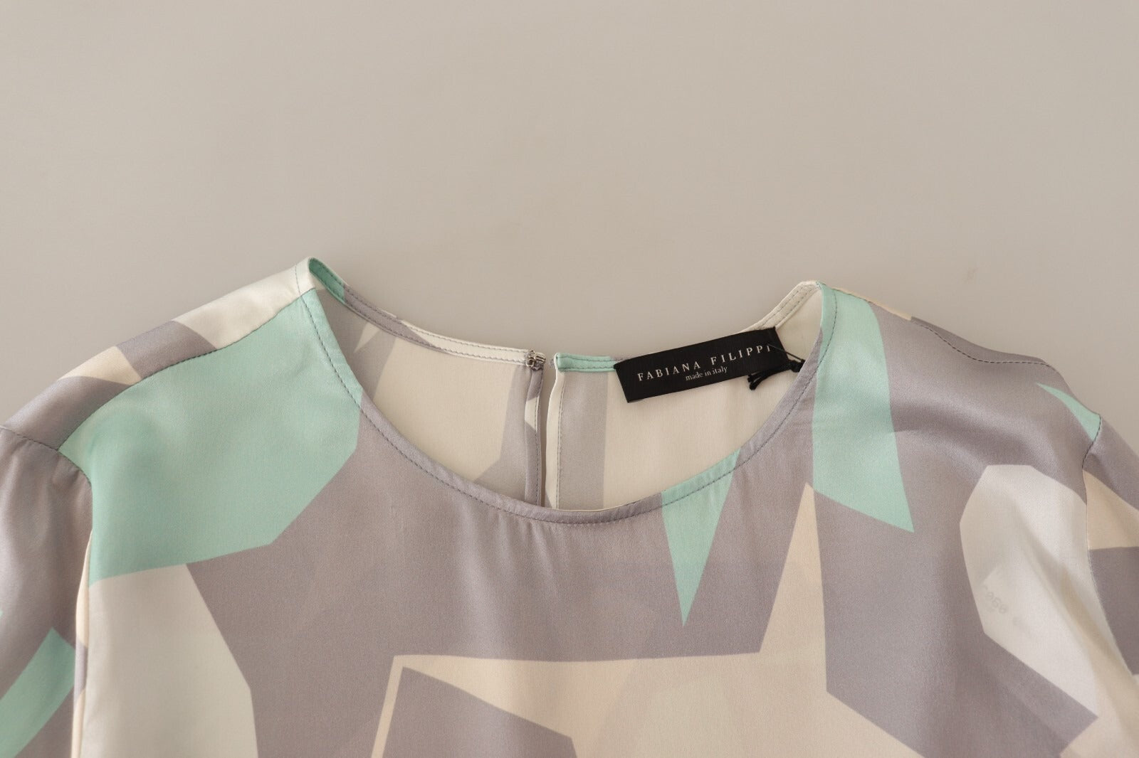 Fabiana Filippi Multicolor Silk Long Sleeves Round Neck Top Blouse