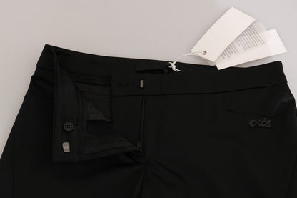 EXTE Black Mid Waist Skinny Dress Formal Trousers Pants