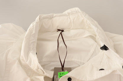 Ermanno Scervino Button Down White Long Sleeve Polyester Jacket