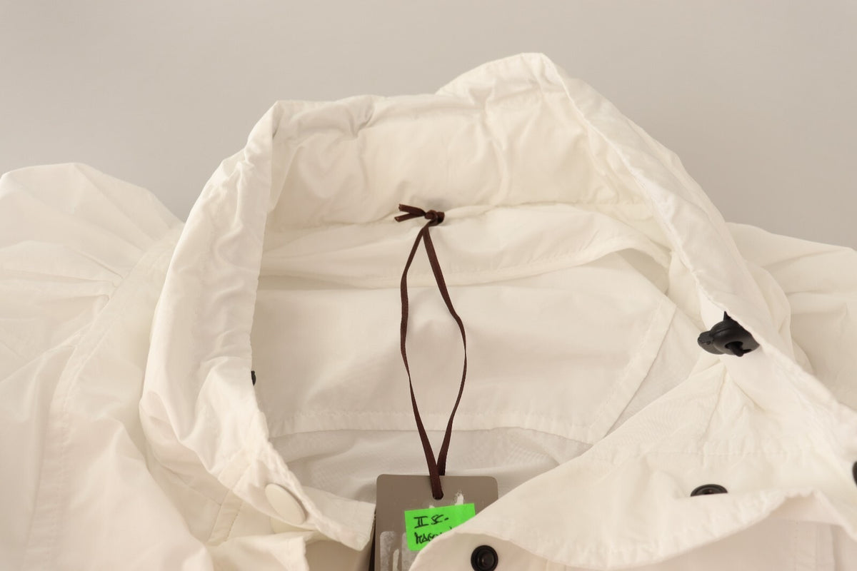 Ermanno Scervino Button Down White Long Sleeve Polyester Jacket