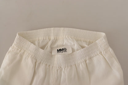 Maison Margiela White High Waist Cropped Trouser Pants