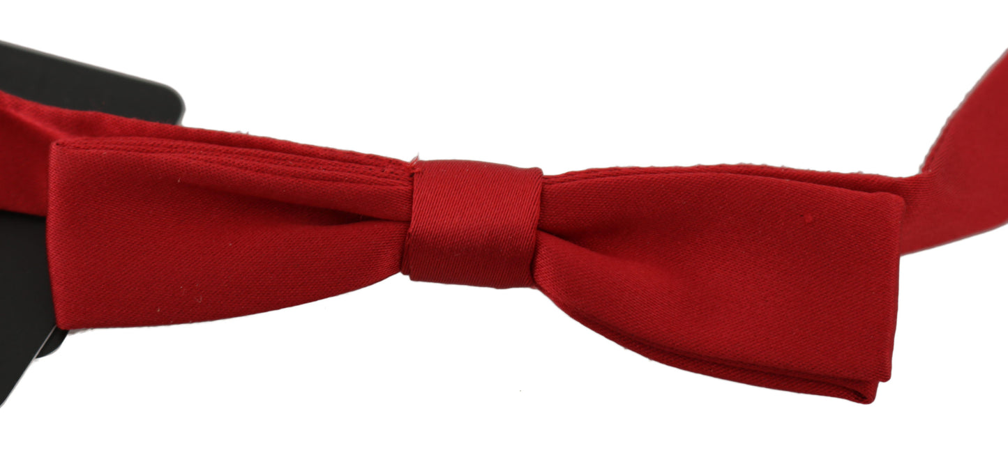  - Elegant Red Silk Bow Tie