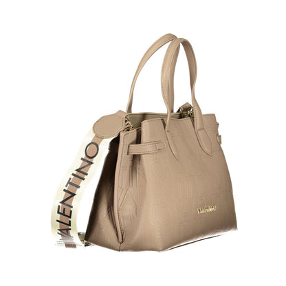 Mario Valentino Marrone Leather-Finish Handbag with Dual Straps