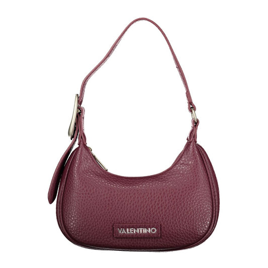 Mario Valentino Red Leather Shoulder Bag with Logo Detail