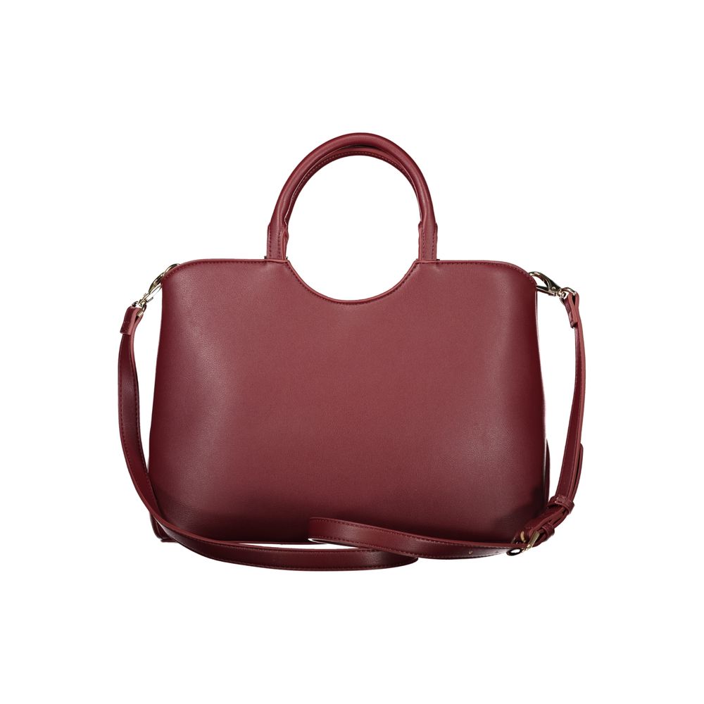 Mario Valentino Red Leather Tote Bag with Elegant Design
