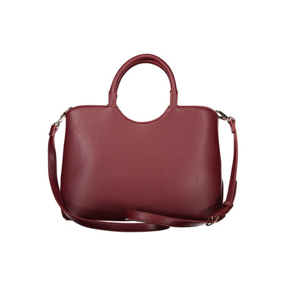 Mario Valentino Red Leather Tote Bag with Elegant Design