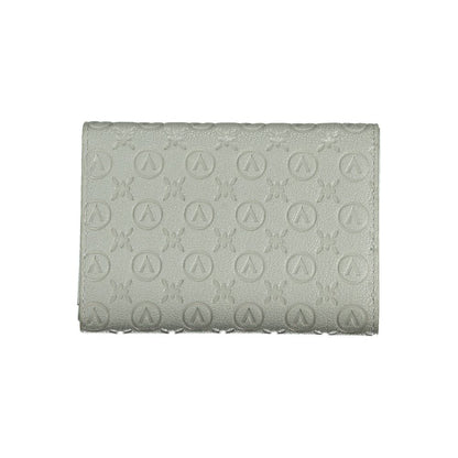 Mario Valentino Grey Leather-Finish Woman Wallet with Dual Compartments