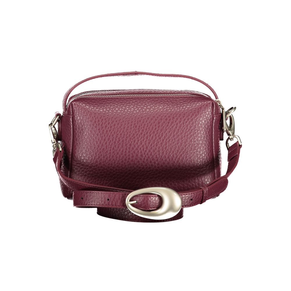 Mario Valentino Rosso Leather-Finish Women Handbag with Adjustable Strap