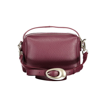 Mario Valentino Rosso Leather-Finish Women Handbag with Adjustable Strap