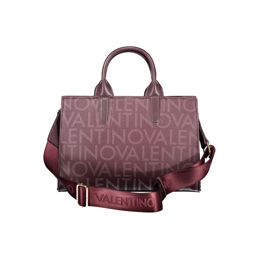 Mario Valentino Rosso Smooth Leather Handbag with Iconic Logo