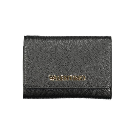 Mario Valentino Black Smooth Leather Wallet with Iconic Logo