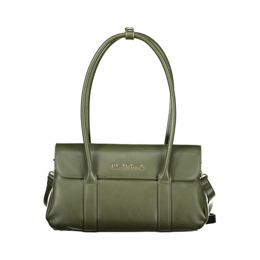 Mario Valentino Verde Leather-Finish Handbag with Gold Accents