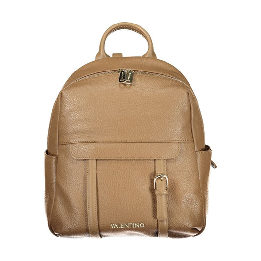 Mario Valentino Marrone Leather-Finish Backpack with Iconic Details