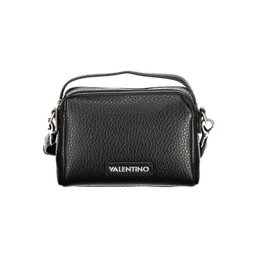 Mario Valentino Nero Smooth Leather Handbag with Iconic Logo