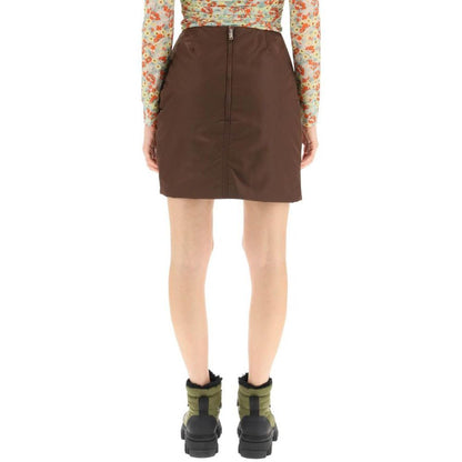Ganni Brown Acetate Mini Skirt