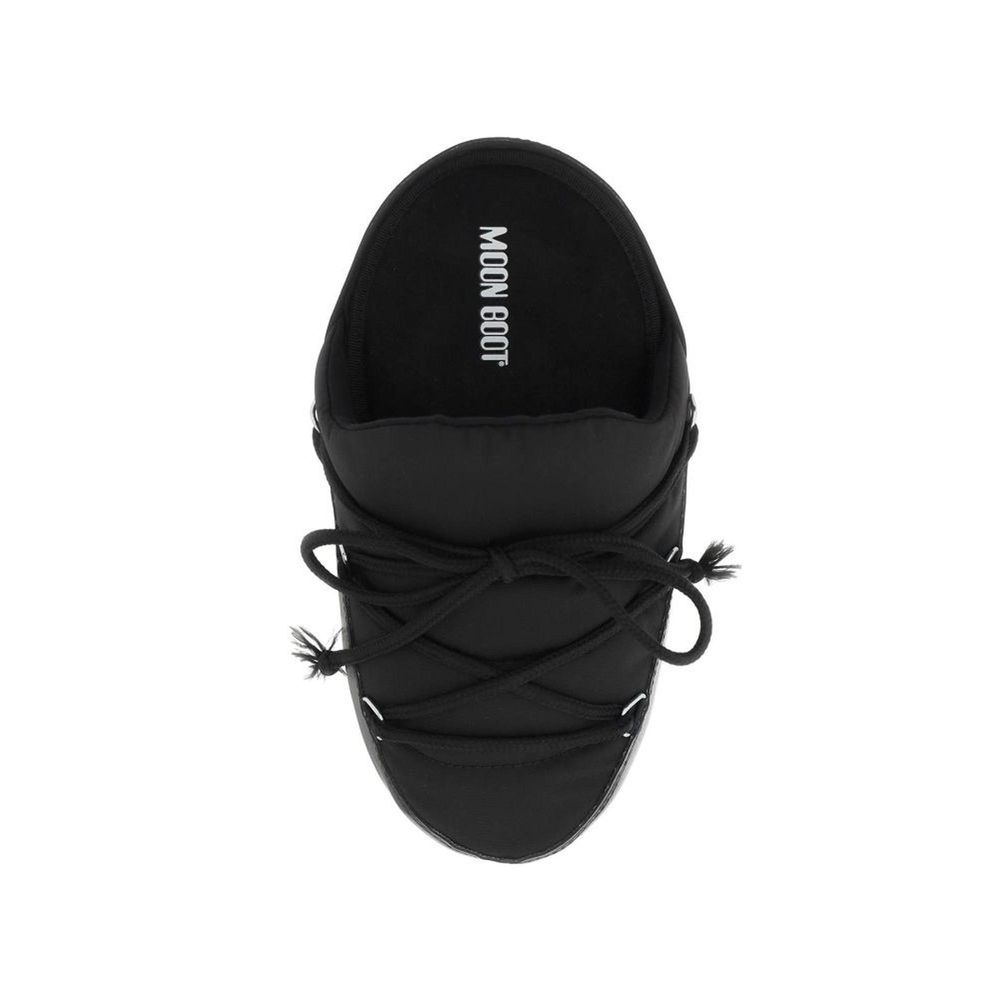 Moon Boot Black Nylon Mules - ICON MULES for Effortless Style