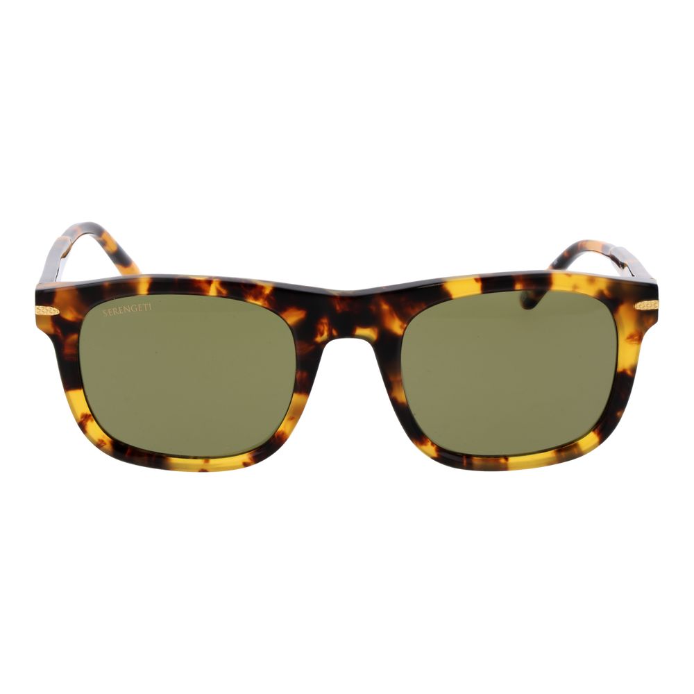 Serengeti Men’s Sunglasses – Brown Square Frame, Green Polarized Lenses