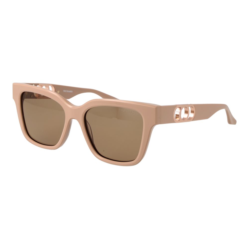Trussardi Women’s Sunglasses – Beige Square Frame, Beige Lenses