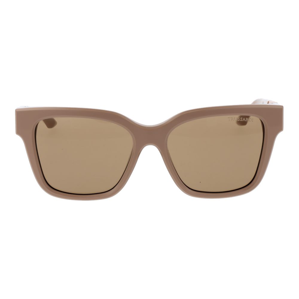 Trussardi Women’s Sunglasses – Beige Square Frame, Beige Lenses