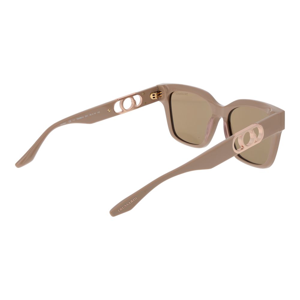 Trussardi Women’s Sunglasses – Beige Square Frame, Beige Lenses