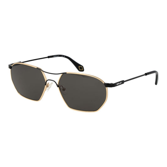Replay Gold Metal Sunglasses – Aviator Style with Grey Lenses