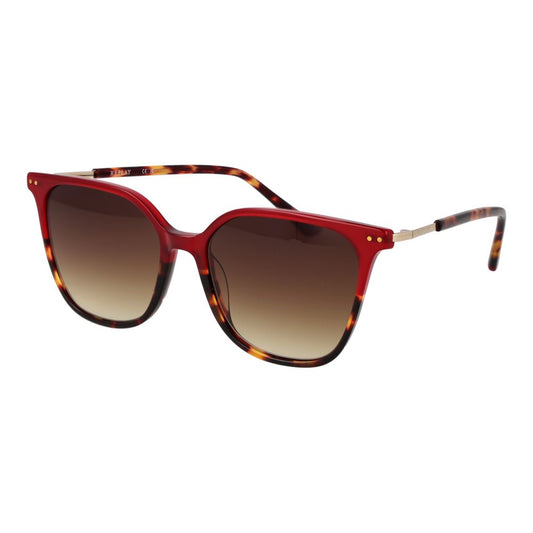 Replay Women’s Sunglasses – Red Cat Eye Frame, Brown Gradient Lenses