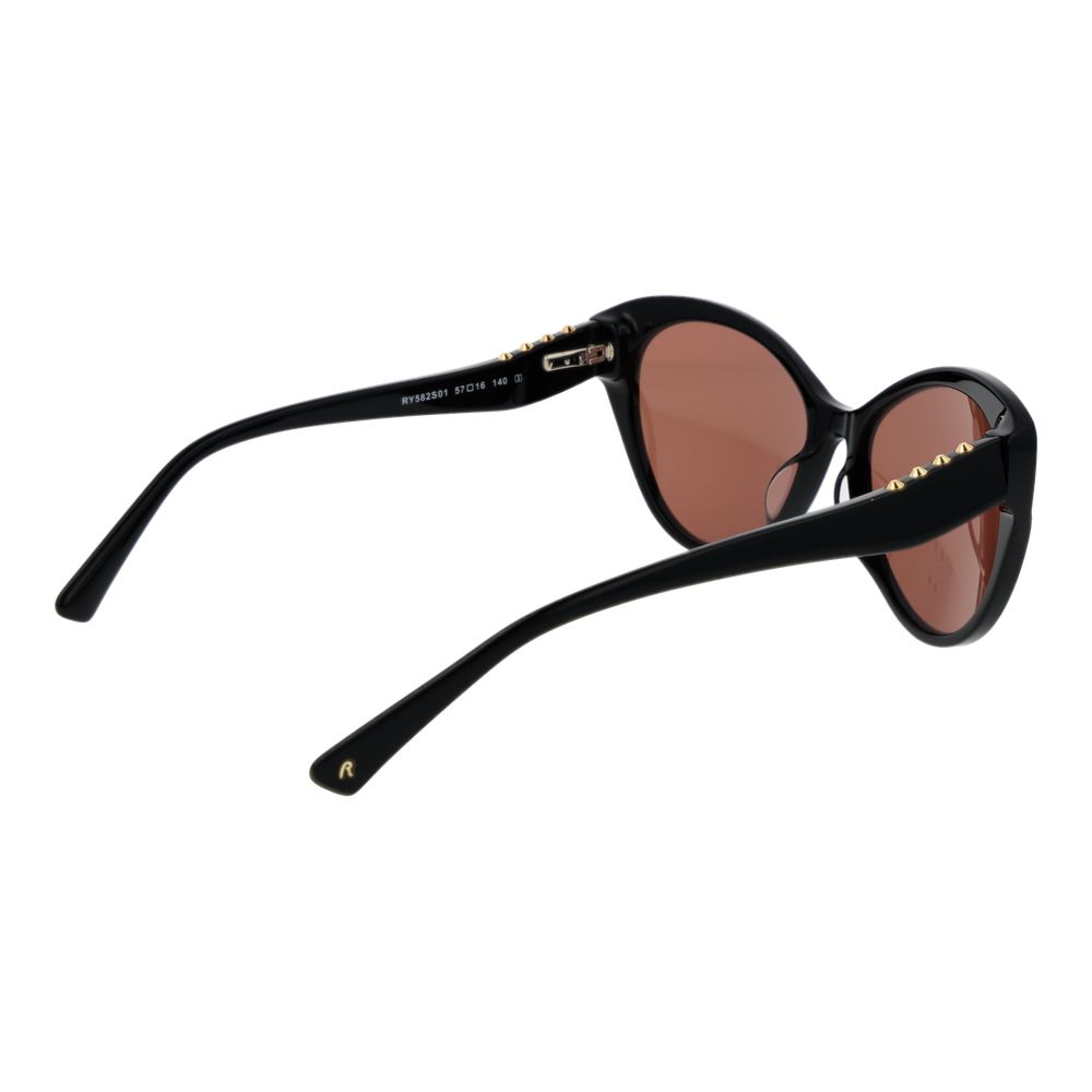 Replay Women’s Sunglasses – Black Cat Eye Frame, Brown Lenses