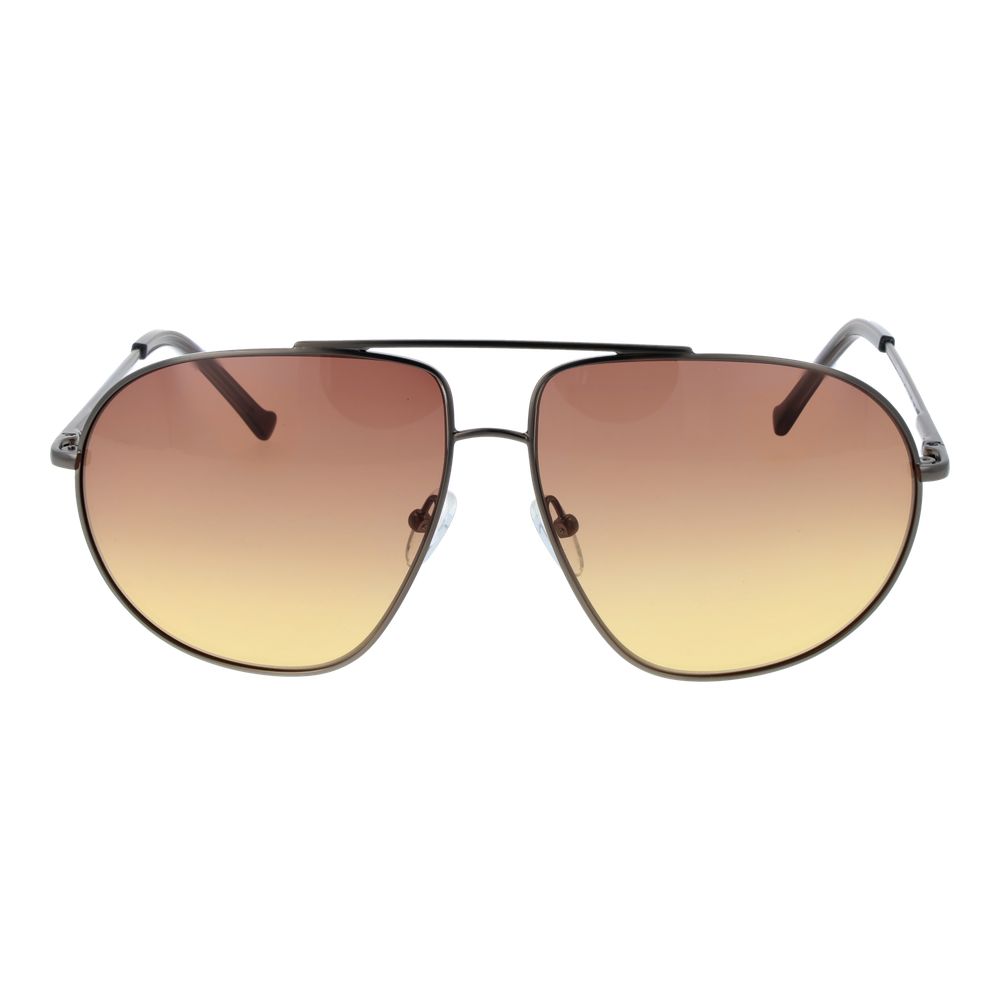 Replay Unisex Sunglasses – Gunmetal Aviator Frame, Brown Gradient Lenses