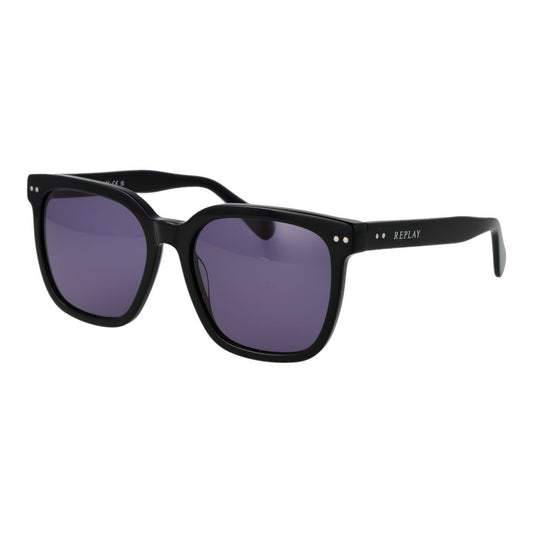 Replay Unisex Sunglasses – Black Full-Rim Frame with Grey Lenses