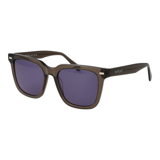 Replay Men’s Sunglasses – Brown Full-Rim Frame, Grey Lenses