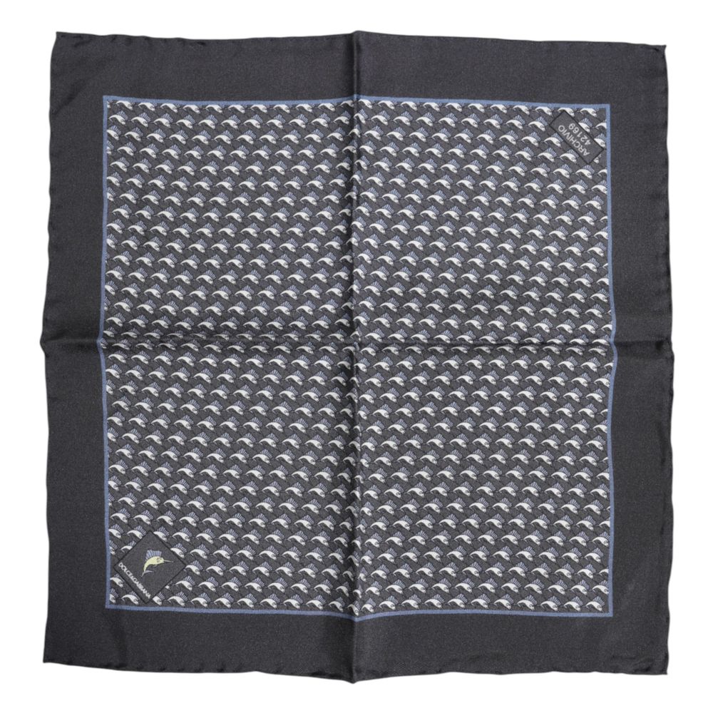 Dolce & Gabbana Black Silk Square Scarf