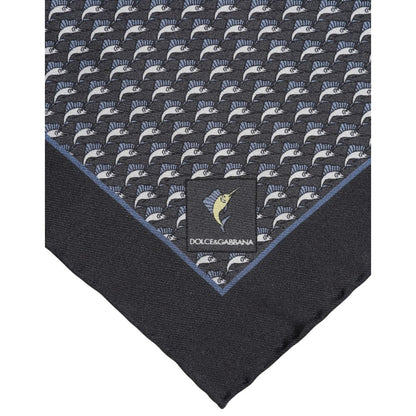 Dolce & Gabbana Black Silk Square Scarf
