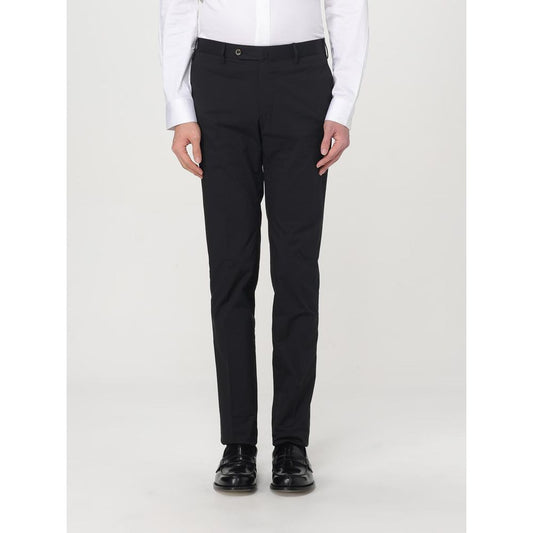 PT Torino Black Cotton Dress Pants - Modern Tailored Fit