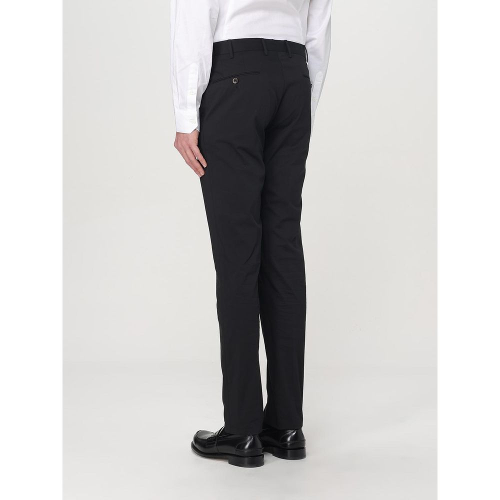 PT Torino Black Cotton Dress Pants - Modern Tailored Fit