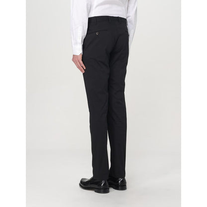 PT Torino Black Cotton Dress Pants - Modern Tailored Fit
