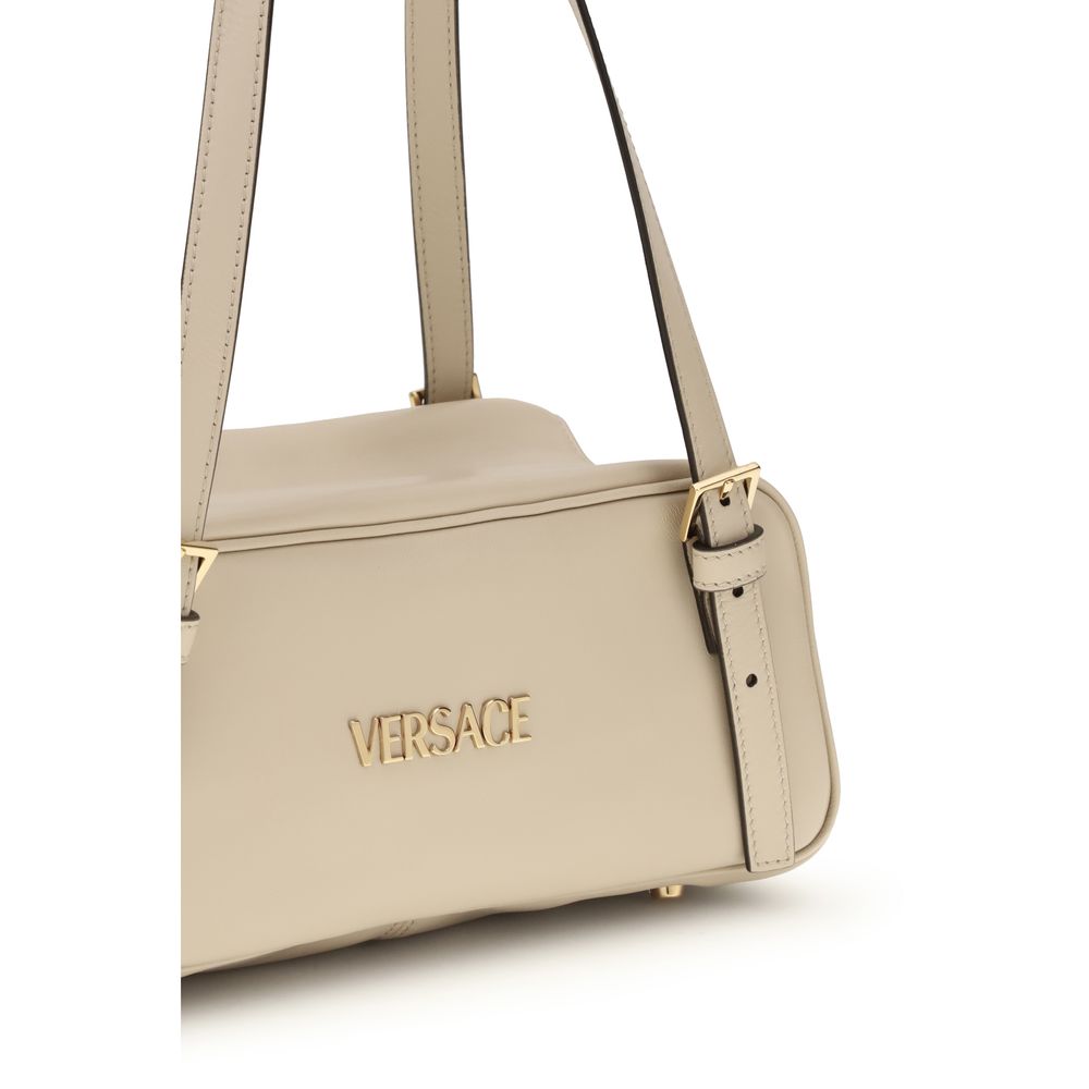 Versace Cream Lambskin Ovis Aries Shoulder Bag