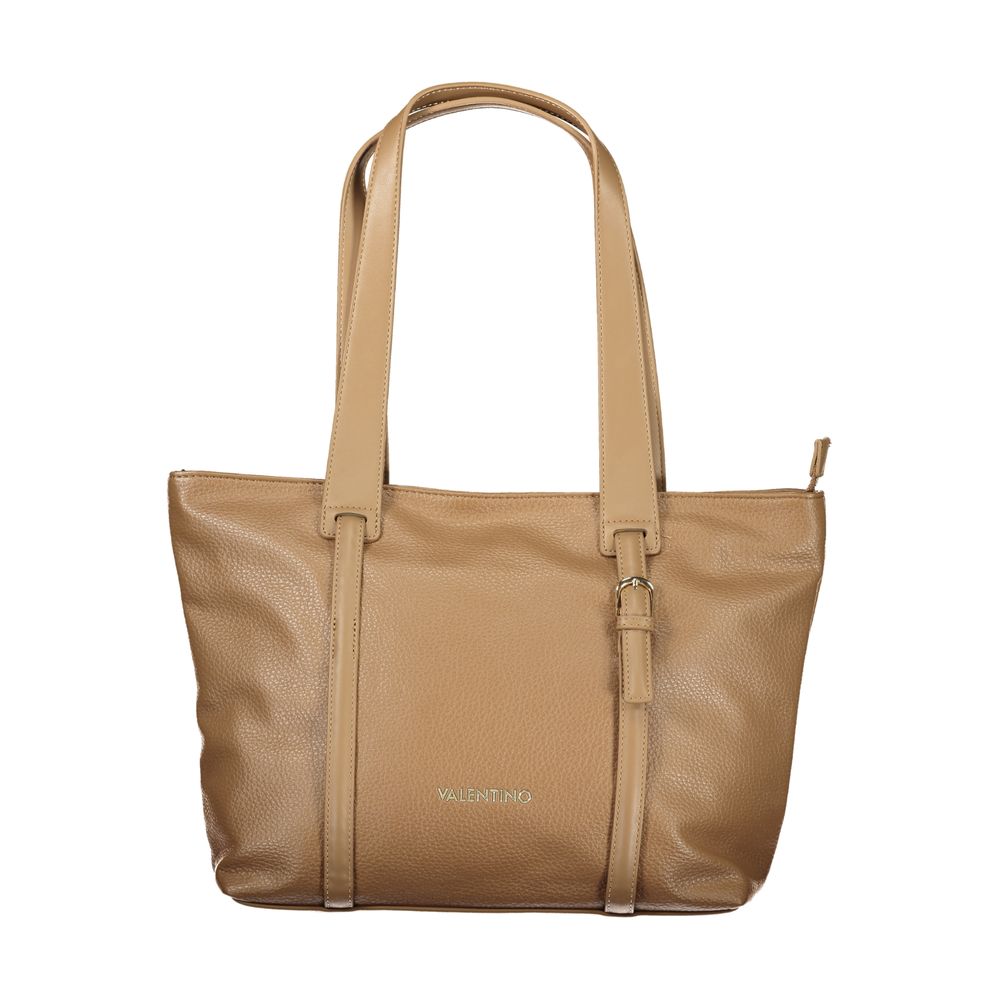 Mario Valentino Marrone Leather-Finish Shoulder Bag with Iconic Detailing