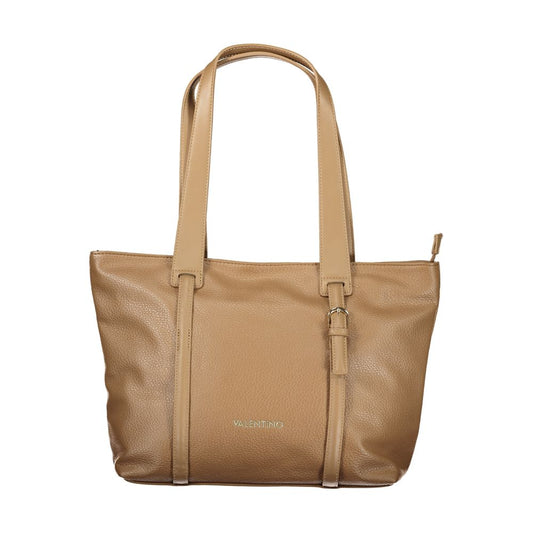 Mario Valentino Marrone Leather-Finish Shoulder Bag with Iconic Detailing