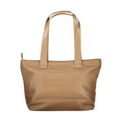 Mario Valentino Marrone Leather-Finish Shoulder Bag with Iconic Detailing